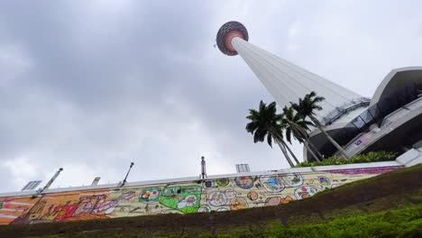 A-low-angle-shot-of-the-famous-Kl-tower-in-Malaysia