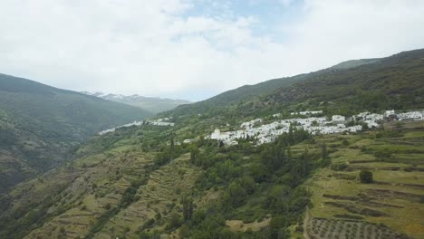 Drone-view-of-the-little-villages-of-Las-Alpujarras,-in-the-province-of-Granada,-Spain