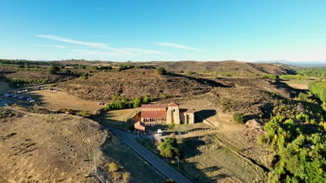 Cinematic-aerial-drone-flight-over-Spanish-countryside