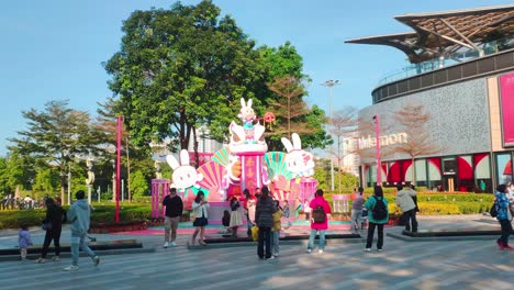 Chinese-new-year-bunnies-decoration-in-full-swing-at-Huizhou
