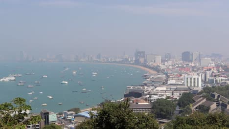 Pattaya-City-And-Beach-From-The-Phra-Tamnak-Mountain-Viewpoint-In-The-Morning-In-Thailand