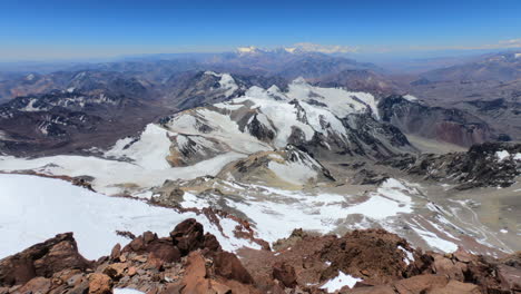 The-view-from-the-summit-of-Aconcagua,-the-highest-mountain-in-the-Western-hemisphere