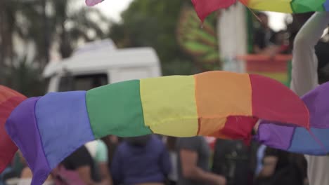 Pride-Flag-In-March-Of-LGBT-Pride-Parade-in-Buenos-Aires,-Argentina