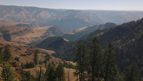 Landscape-aerial-above-Hells-Canyon,-North-Americas-Deepest-River-Gorge