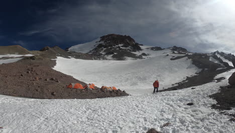 Person-walking-towards-tents-in-Camp-3-on-Aconcagua