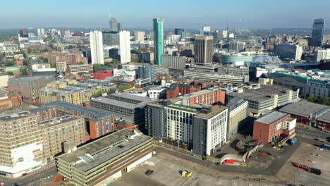 An-aerial-view-of-Birmingham-City-Centre-in-the-Midlands,-England