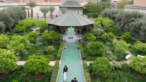 Le-Jardin-secret-garden-ancient-botanical-garden-paradise,-Marrakesh,-Morocco