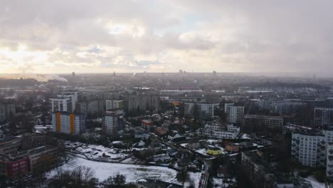 Rooftops-of-post-soviet-union-city-buildings-on-gloomy-and-overcast-winter-day