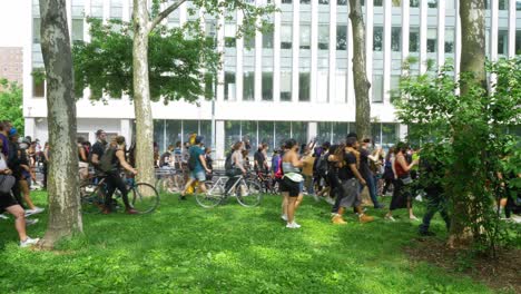 Protestors-walking-through-Cadman-Plaza-park-in-Brooklyn-New-York