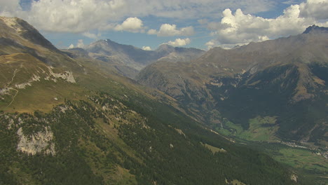 Mountain-Valley's-during-Summer-at-Vanoise-National-Park,-France---Aerial