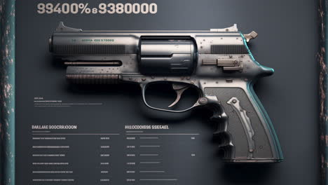 Statistics-Illustration-of-Pistol,-Gun-Firearm-Violence-and-Analytics-Concept-Illustration