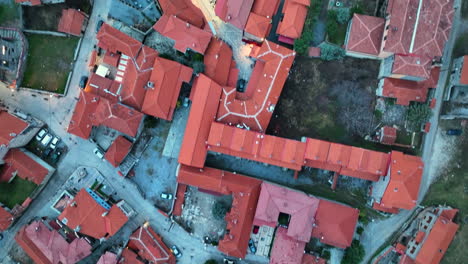 Top-down-aerial-footage-over-the-Greek-village-of-Agios-Athanasios-on-Kaimaktsalan-mountain