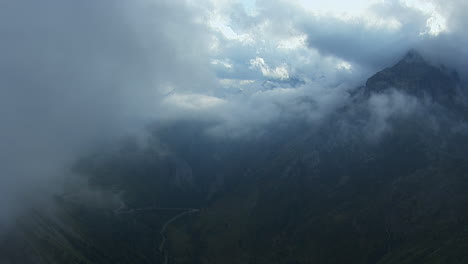 Nature-Landscape-Above-Mountains-in-Vanoise-National-Park,-Aerial