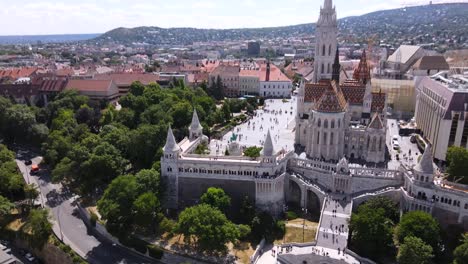 Aerial-view-of-Fisherman's-Bastion-and-Matthias-Church