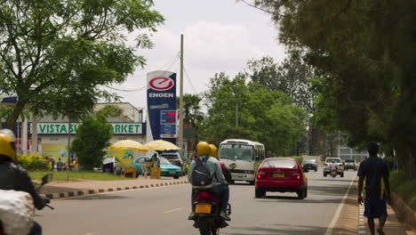 Slow-motion-shot-of-traffic-and-people-walking-in-Kigali-Rwanda