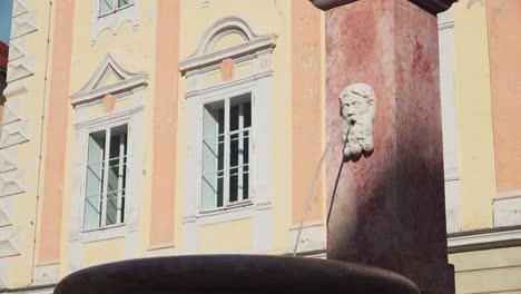 Water-fountain-near-the-Landhaus-in-the-city-center-of-Klagenfurt,-Carinthia,-Austria