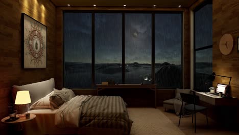 Hotel-in-the-moon-concept,-room-in-the-outer-space-with-a-lunar-landscape-view-from-the-window,-space-tourism-concept,-3d-render-animation