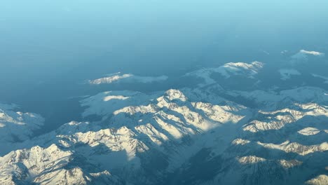 Pyrenees-mountains-from-a-jet-cockpit-suring-sunset