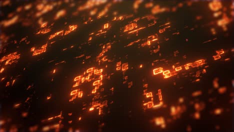 Orange-Abstrakter-Quadratischer-Array-Mosaikhintergrund,-Animierter-Hintergrund-Mit-Sich-Bewegenden-Quadratischen-Mosaikzellen