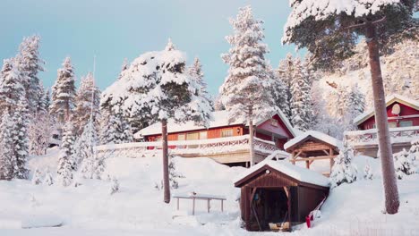 Countryside-Village-Under-Snow-Blanket-During-Winter-Season