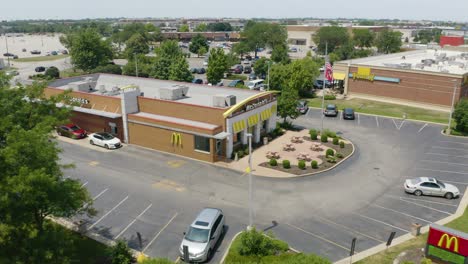Birds-Eye-View-of-Modern-McDonald's-Restaurant-on-Summer-Day-in-North-America