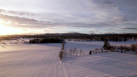 Bebaute-Gebiete-In-Norwegen-Schlafen-Unter-Dem-Dicken-Schnee