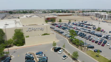 Aerial-View-of-JCPenney-Storefront-at-Busy-Mall-on-Summer-Day