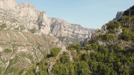 Drone-Video-revealing-Flying-Vikos-Gorge-Canyon-summer-day-panning-left