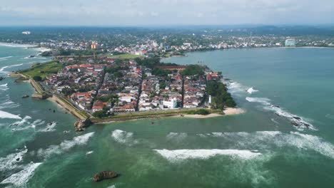 Aerial-shot-of-Galle-Dutch-Fort-in-Sri-Lanka