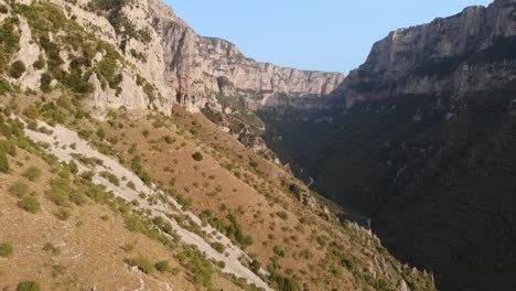 Drone-Video-Flying-Vikos-Gorge-Canyon-summer-day