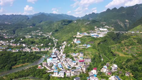 Aerial-in-the-Hubei-Province,-Hefeng-County