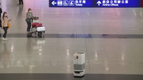 An-automated-air-purifier-robot-machine-is-seen-at-the-arrival-hall-as-travel-passengers-land-at-Hong-Kong's-Chek-Lap-Kok-International-Airport