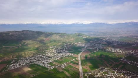 Luftaufnahme-Der-Ländlichen-Landschaft-Tadschikistans