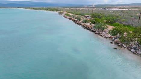 Aerial-flight-along-coastline-of-Pedernales-in-Dominican-Republic---New-building-lot-for-Hyatt-and-Iberostar-Hotels