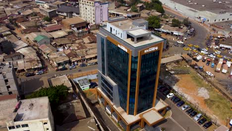Ekang-Corporate-Skyscraper-Building-in-Yaounde-Capital-City-Suburbs,-Cameroon