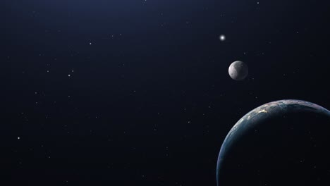 Sonnensystem,-Planet-Erde-Und-Mond