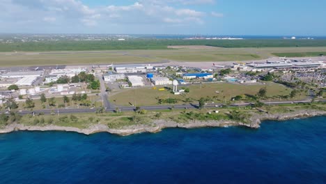 Panoramic-Aerial-View-Of-Las-Américas-International-Airport-Near-Santo-Domingo-In-The-Dominican-Republic