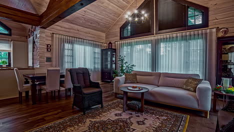 Interior-living-room-of-an-open-concept-cabin---panoramic-wide-angle