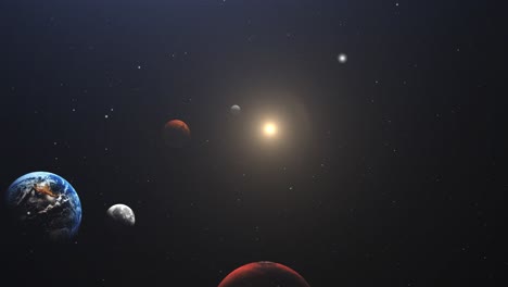 solar-system,-planet-near-sun-in-space