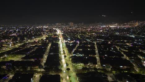 Aerial-view-of-the-city-of-Bogota-at-night