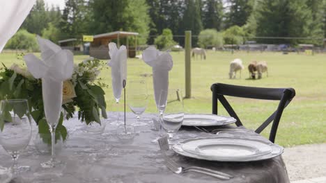 Banquet-table-for-a-wedding-on-a-farm