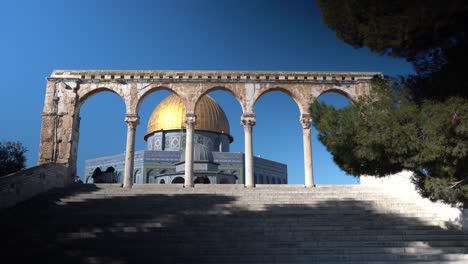 Bögen-Und-Kuppel-Auf-Dem-Felsen-Jerusalem,-Israel,-Muslimischer-Islam