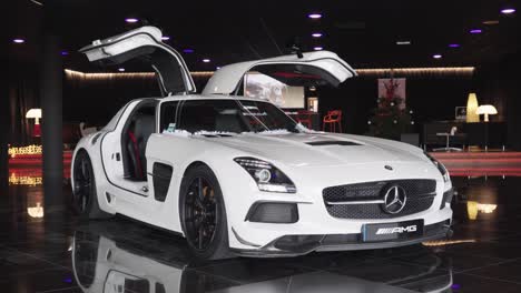 Magnificent-white-sporty-Mercedes-AMG-with-butterfly-door-opening