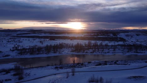 Majestic-Winter-Sunset:-Drone-Footage-of-Canadian-Communities