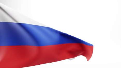 Wehende-Flagge-Der-Russischen-Föderation-Vor-Weißem-Hintergrund