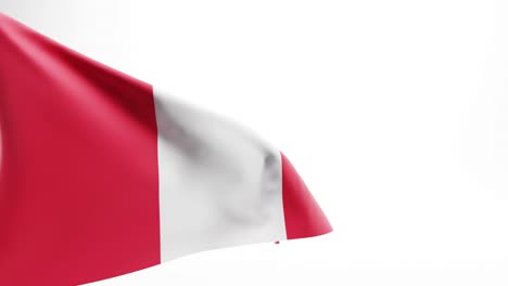Flagge-Perus-Weht-Vor-Weißem-Hintergrund