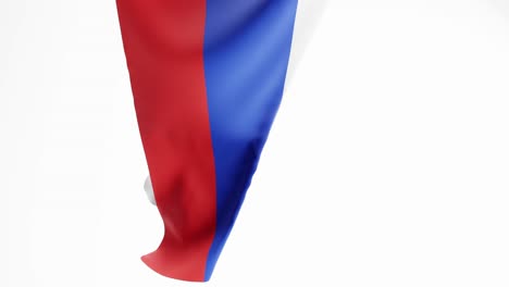 Russische-Flagge-Flattert-Auf-Weißem-Hintergrund,-3D-Renderanimation,-Vertikal