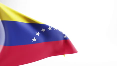 Wehende-Flagge-Venezuelas-Vor-Weißem-Hintergrund