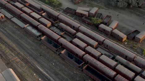 Aerial-View-Of-Railway-Wagons-And-Platforms-At-Karachi-Station