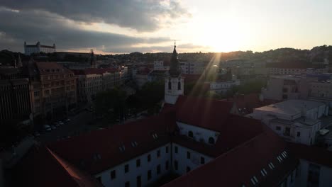 Establishing-drone-shot-overhead-Bratislava-and-the-stunning-castle-in-Slovakia